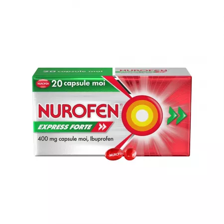 Nurofen Express Forte, 400mg, 20 capsule moi, Reckitt Benckiser