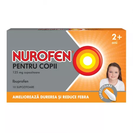 Nurofen pentru Copii, 125 mg, 10 supozitoare, Reckitt Benckiser Healthcare