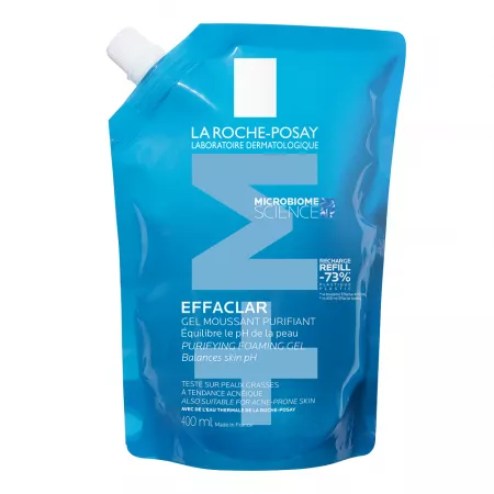 Rezervă Gel Purifiant pentru Piele Grasă cu Tendință Acneică Effaclar +M, 400ml, La Roche-Posay