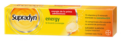 Supradyn Energy Q10, 15 comprimate efervescente, Bayer
