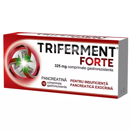 Triferment Forte, 325mg, 10 comprimate gastrorezistente, Biofarm