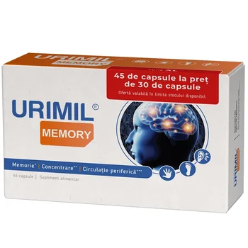 Urimil Memory, 45 capsule, pachet promo,  Naturpharma