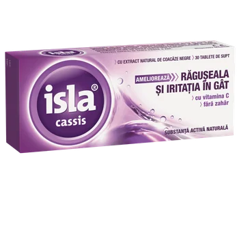 Isla Cassis cu Vitamina C fără Zahăr, 30 comprimate de supt, Engelhard