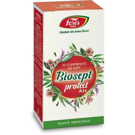 Biosept Protect, 30 comprimate de supt, Fares