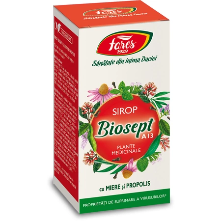 Biosept Miere și Propolis, sirop, 100 ml, Fares