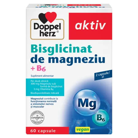Bisglicinat de Magneziu + B6, 60 capsule, Doppelherz