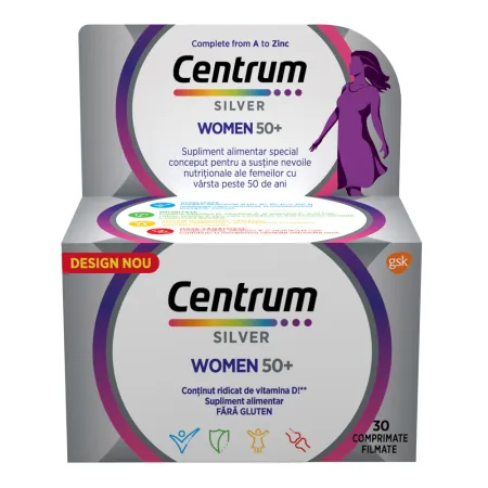 Centrum Silver 50+ pentru Femei, 30 comprimate, GSK