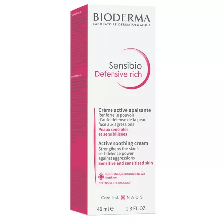 Sensibio Defensive Rich, cremă, 40 ml, Bioderma
