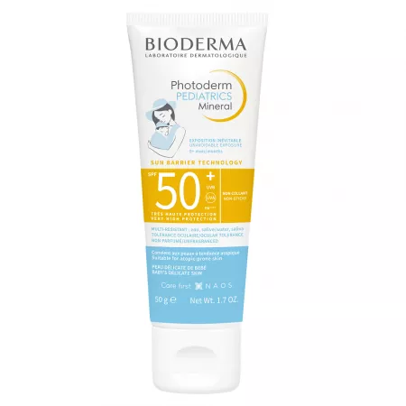 Photoderm Pediatrics Mineral SPF 50+, Cremă Minerală, 50 g, Bioderma