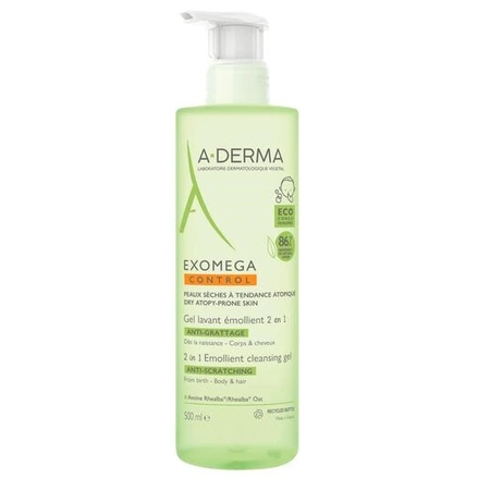 Exomega Control, Gel 2 în 1, 500 ml, A-Derma