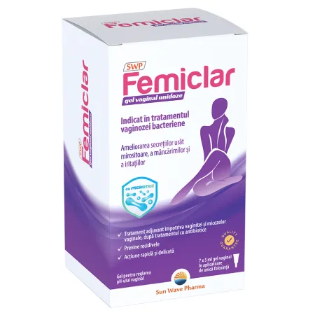 Femiclar, gel vaginal, 7 unidoze x 5 ml, Sun Wave Pharma