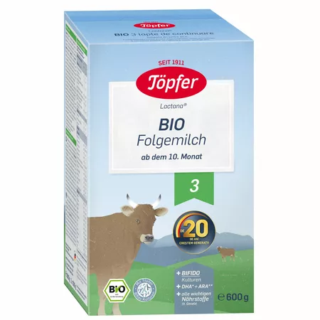 Lapte Praf Bio 3, 600 g, Topfer