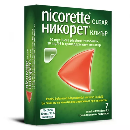 Nicorette Clear 10mg/16h, 7 plasturi transdermici, Johnson & Johnson
