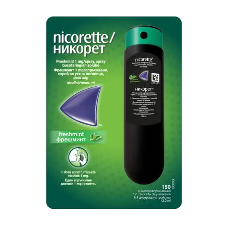 Nicorette FreshMint 1mg, spray oral, 13,2 ml, Johnson & Johnson
