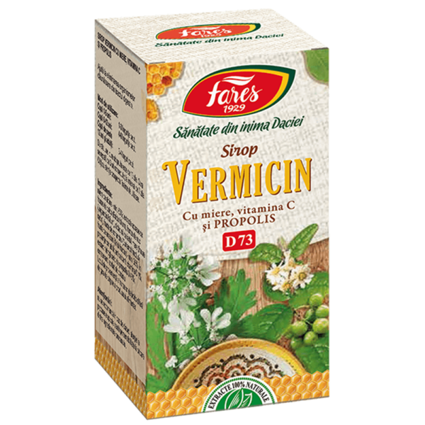 Vermicin Miere și Propolis, sirop, 100 ml, Fares