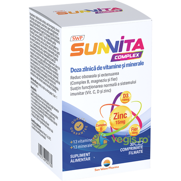 Sunvita Complex, 30 comprimate, Sun Wave Pharma