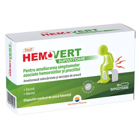 Hemovert, 10 supozitoare, Sun Wave Pharma