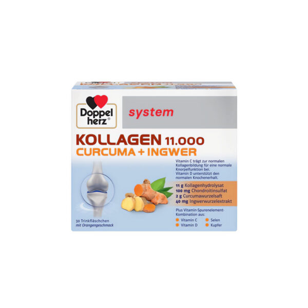 System Kollagen 11000, Curcuma și Ghimbir, 30 fiole, Doppelherz