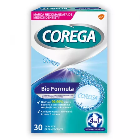 Corega Tabs Bioformula 3D, 30 tablete efervescente, GSK