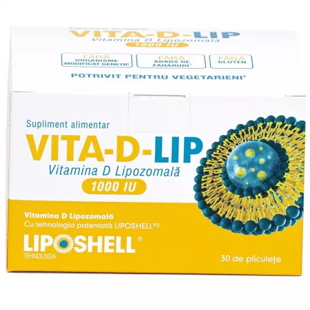 Vitamina D Lipozomală VITA-D 1000 UI, 30 plicuri,Liposhell