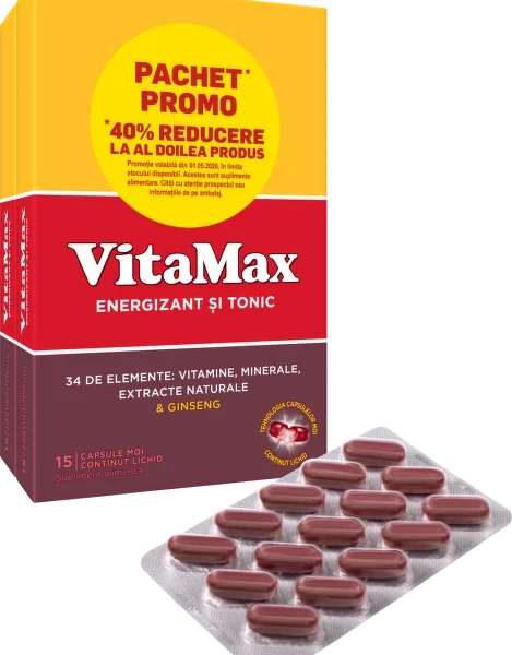 Vitamax, 15+15 capsule moi, pachet promo, Perrigo