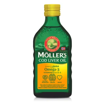 Ulei de Ficat de Cod Omega 3, Lămâie, 250 ml, Möller’s