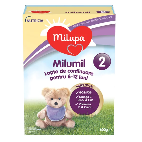 Milumil 2, lapte praf, 600 g, Milupa