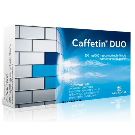Caffetin Duo 500/200mg, 10 comprimate filmate, Alkaloid