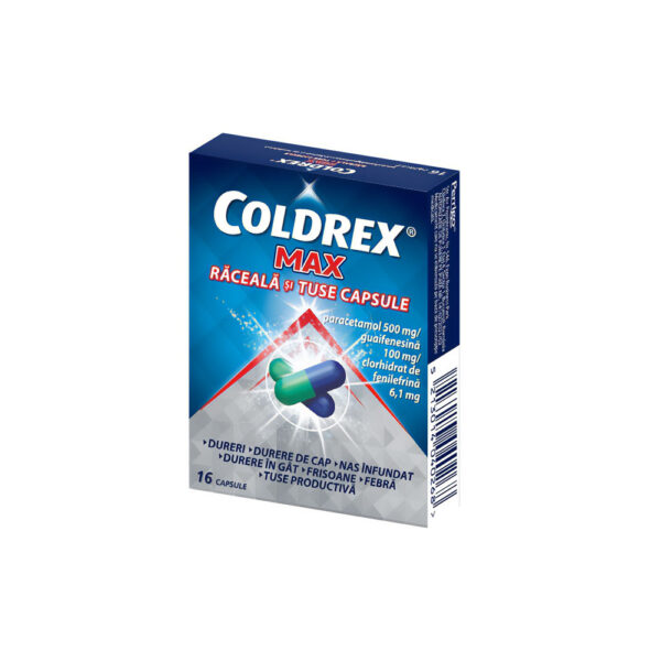 Coldrex Max, răceală și tuse, 16 capsule, Perrigo