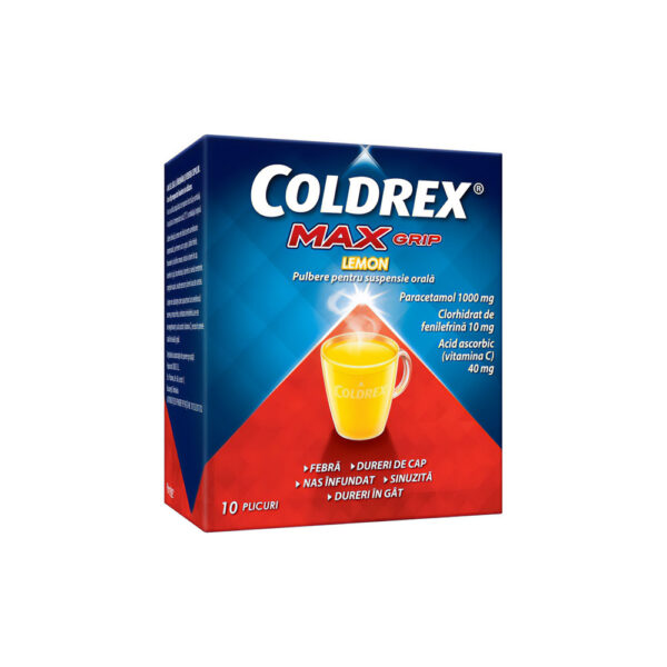 Coldrex MaxGrip, Lemon, 10 plicuri, Perrigo