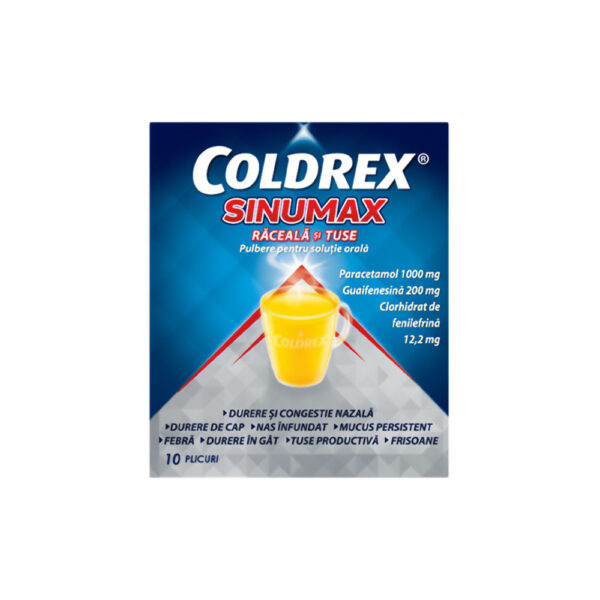 Coldrex SinuMax, răceală și tuse, 10 plicuri, Perrigo