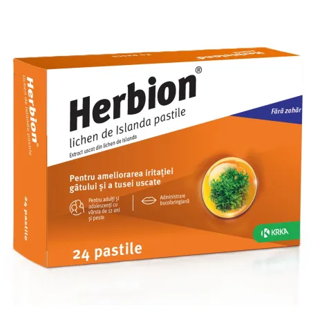 Herbion Lichen de Islanda, 24 pastile, Krka