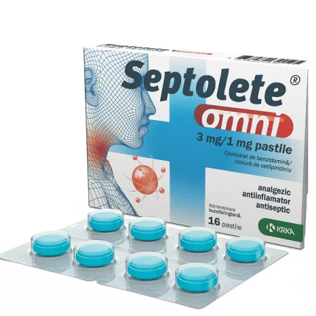 Septolete Omni Eucalipt, 16 pastile, Krka