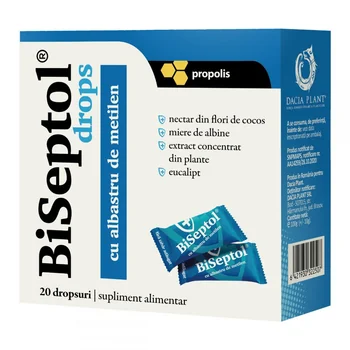 Biseptol, dropsuri, 20 bucăți, Dacia Plant