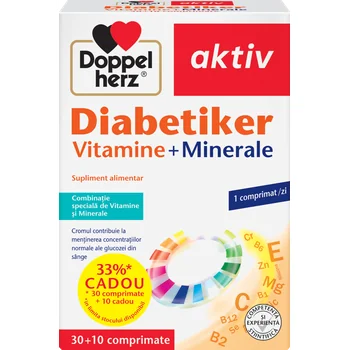 Diabetiker vitamine + minerale, 30 comprimate + 10 comprimate, pachet promo, Doppelherz