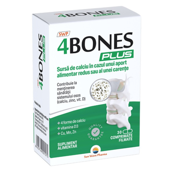 4 Bones Plus, 30 comprimate filmate, Sun Wave