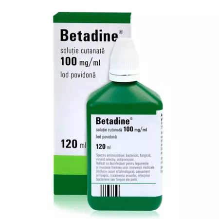 Betadine 10%, soluție cutanată, 120 ml, Egis