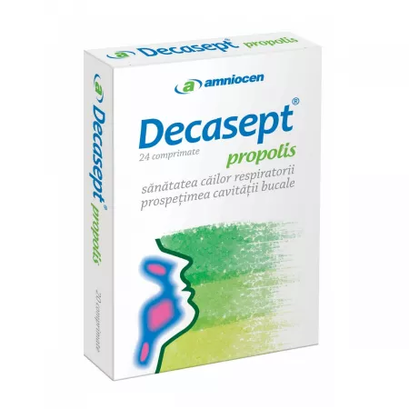 Decasept Propolis, 24 comprimate, Amniocen