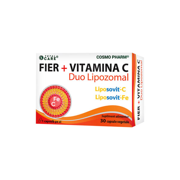 Fier + Vitamina C Duo lipozomal, 30 capsule, Cosmo Pharm