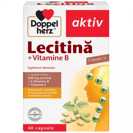Lecitină + Vitamina B, 40 capsule, Doppelherz