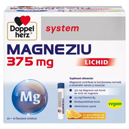Magneziu 375 mg, 30 unidoze, Doppelherz