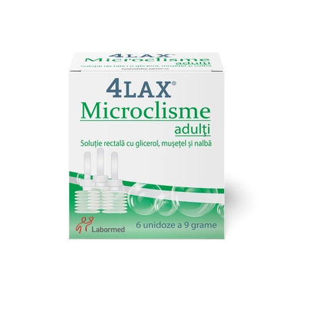 4 Lax, microclisme adulți, 6 unidoze, Labormed