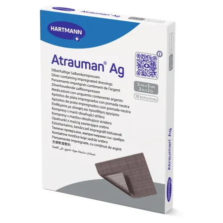 Atrauman Ag, pansament 5 × 5 cm, 10 bucăți, Paul Hartmann