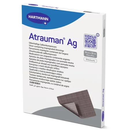 Atrauman Ag, pansament 10 × 10 cm, 10 bucăți, Paul Hartmann