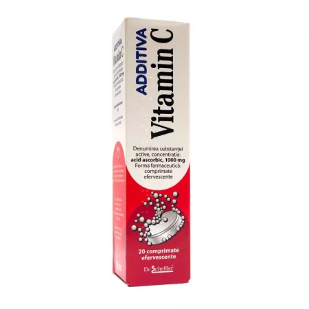 Vitamina C 1000 mg, 20 comprimate efervescente, Additiva