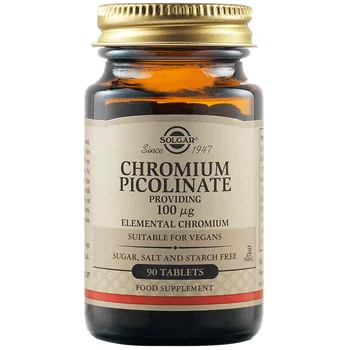 Solgar Chromium picolinate 100mcg, 90 comprimate, Solgar