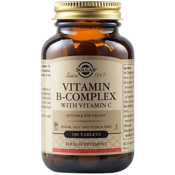 Solgar Vitamina B Complex + Vit. C, 100 comprimate, Solgar