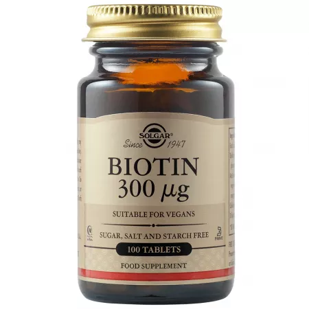 Solgar Biotina 300mcg, 100 tablete, Solgar