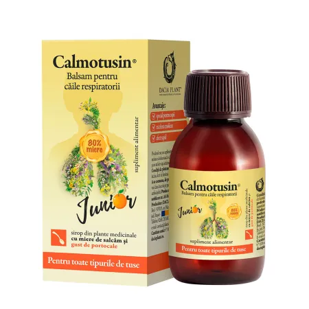 Calmotusin Junior sirop cu gust de portocale, 100ml, Dacia Plant