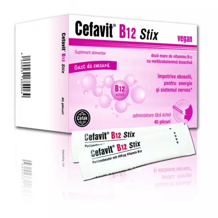 Cefavit B12 Stix, 45 plicuri, Cefak